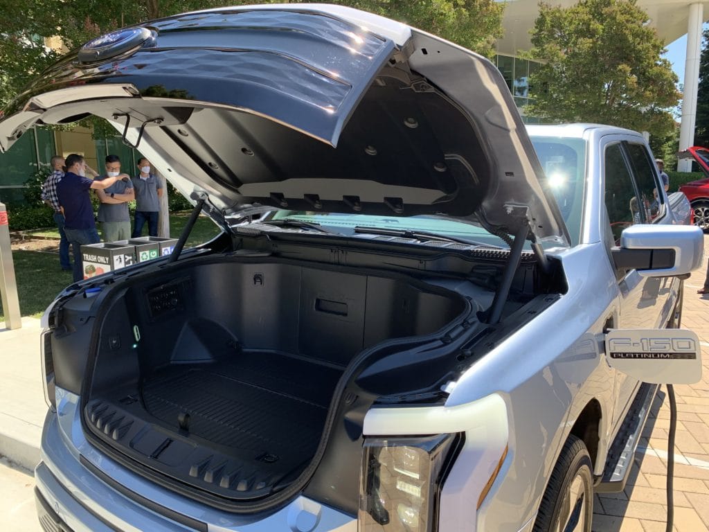 Inside the trunk of a Ford F-150